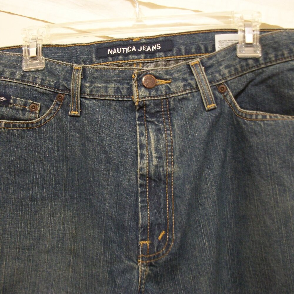 Nautica Vintage Ladies Sz 14 High Rise Med Crosshatch Wash Design